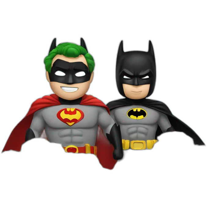 Batman and robin on clouds emoji