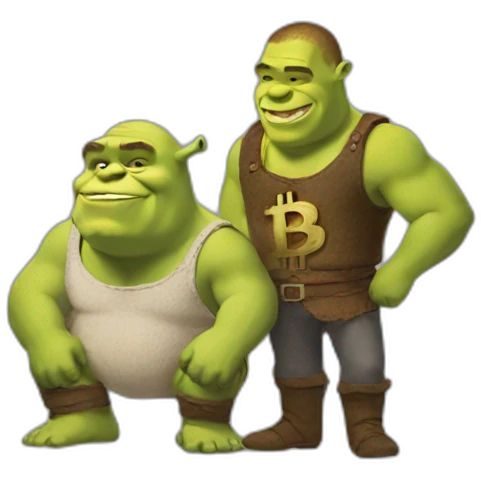 shrek holding bitcoin emoji
