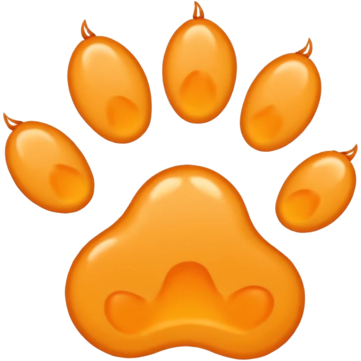 a very light pale pastel yellow-orange pawprint emoji