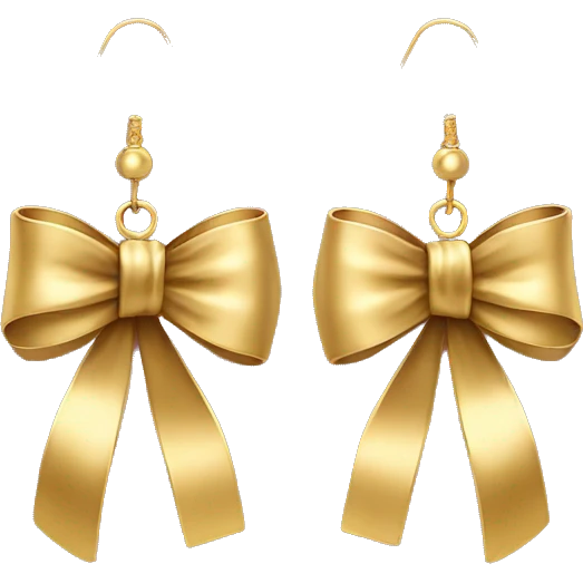 dangly gold bow earrings emoji