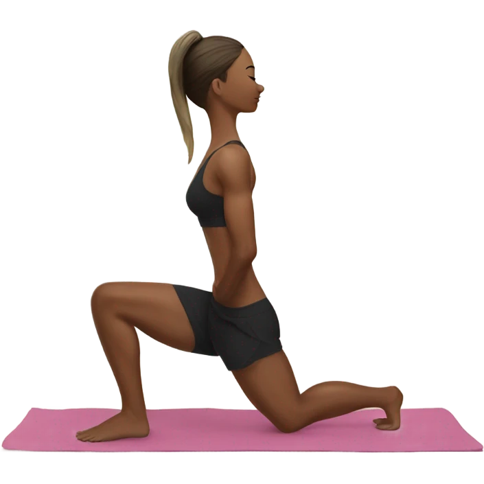 fitness model standing yoga pose side view realistic emoji