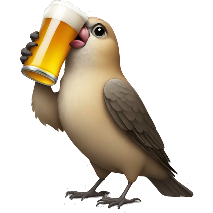 finch holding a beer emoji