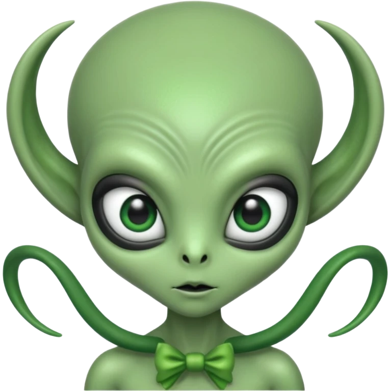 alien with bow emoji