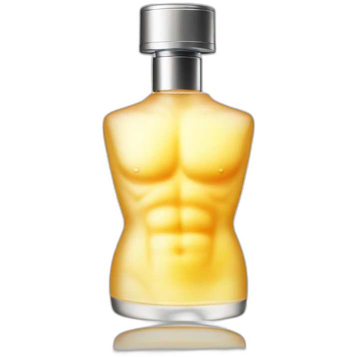 Perfume bottle in shape of a man's body emoji