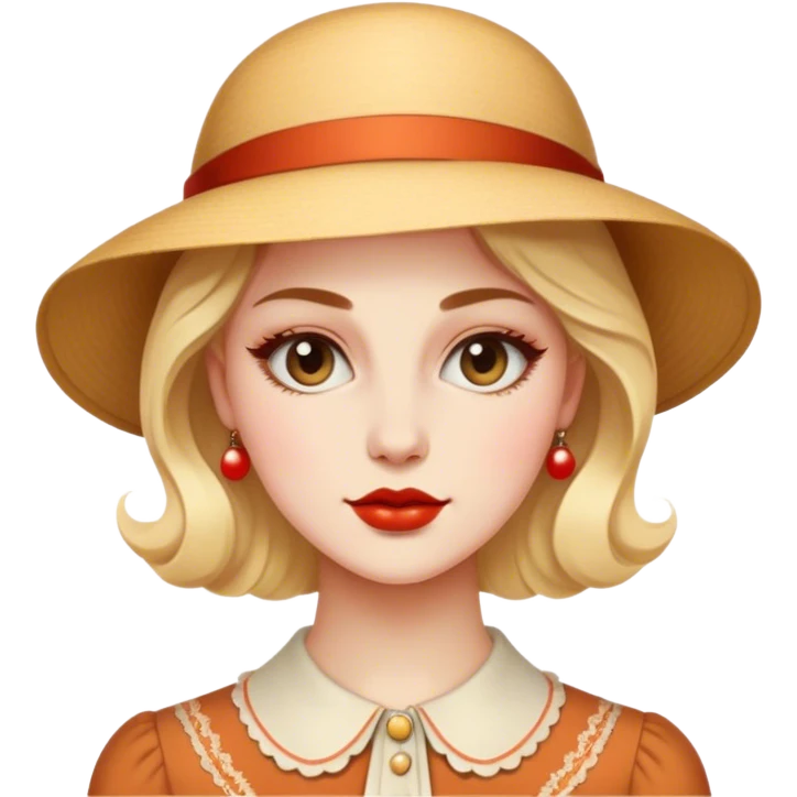  women , vintage, retro, aesthetic  emoji