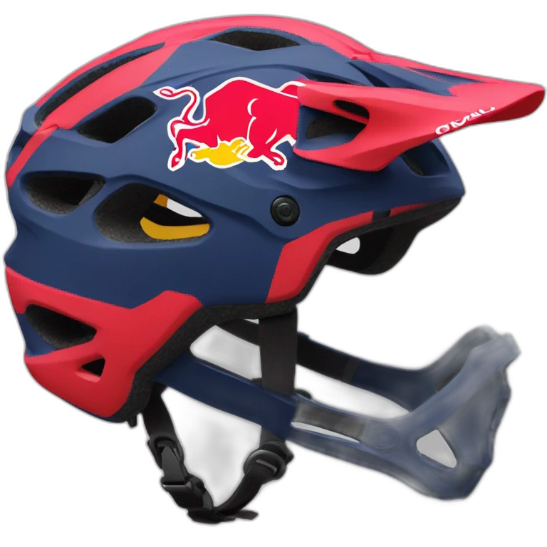 mountain biker red bull helmet head emoji