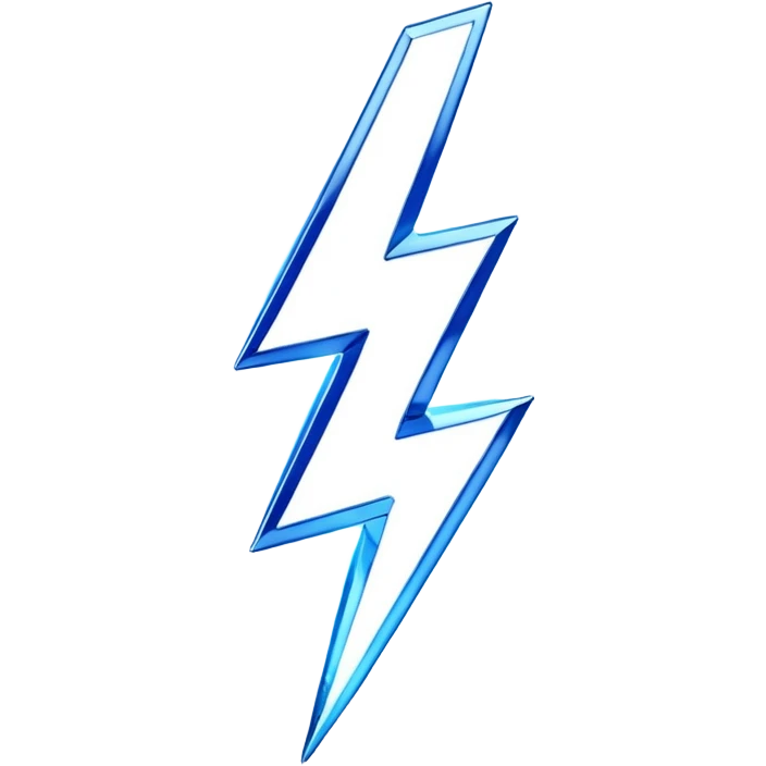 3d blue sorayama gradient chrome plasma energy lightning emoji