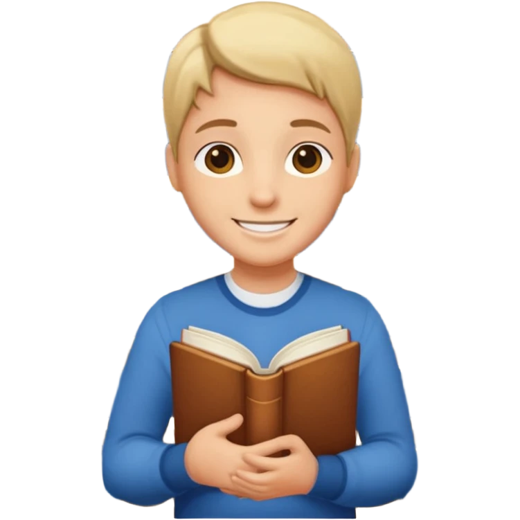 Library Visitor, Reader + stack of books. emoji