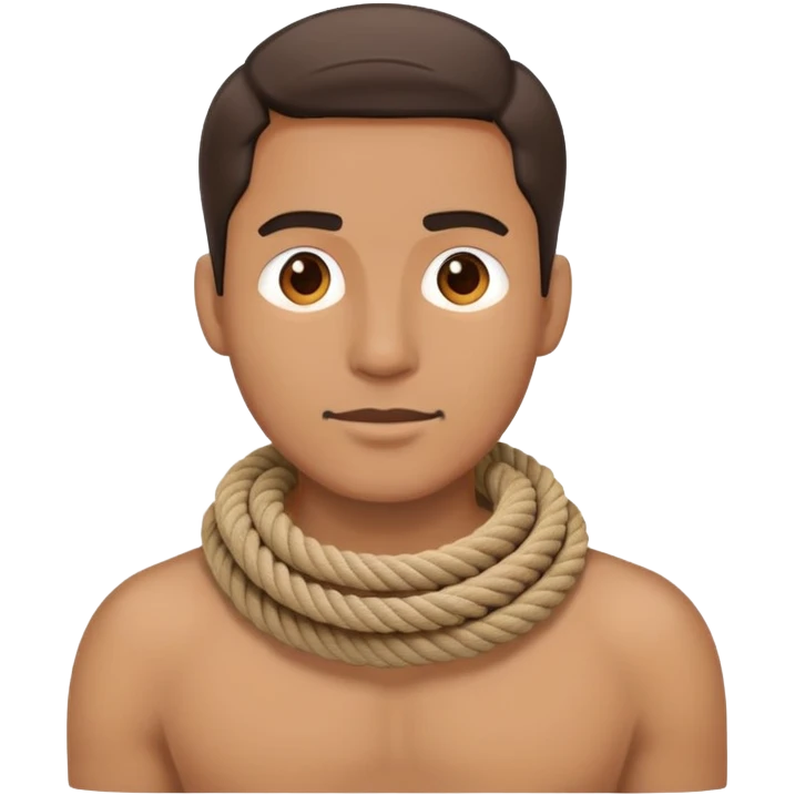 A man who has a rope on his neck emoji