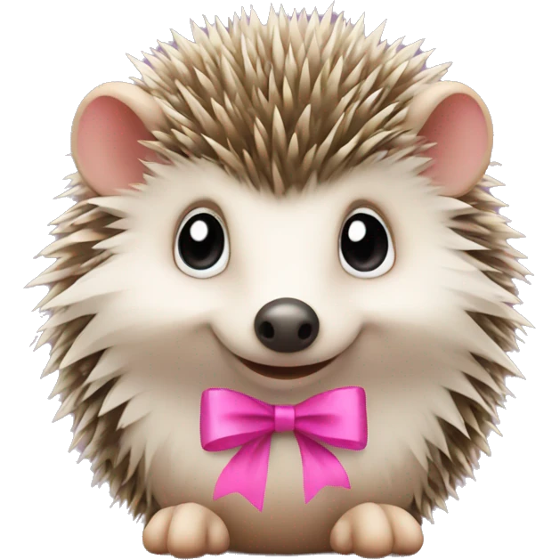 hedgehog with a pink bow emoji