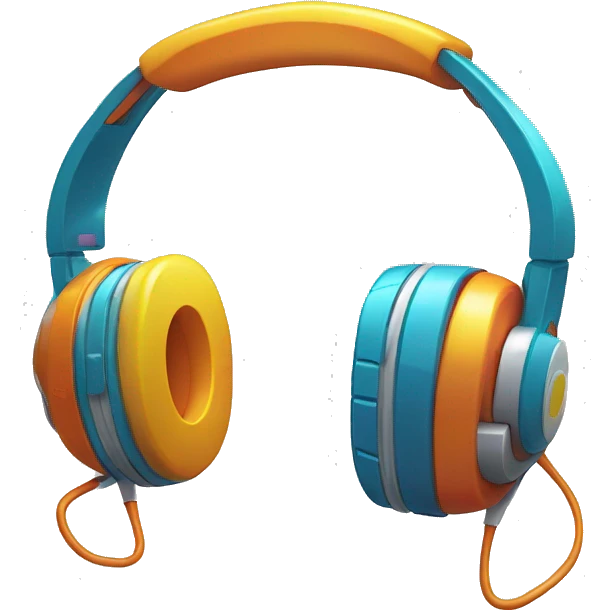 Bright colored Walkman with headphones attached emoji