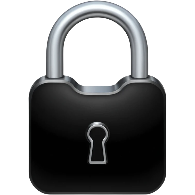 White open padlock silohuete in a small black circular background emoji