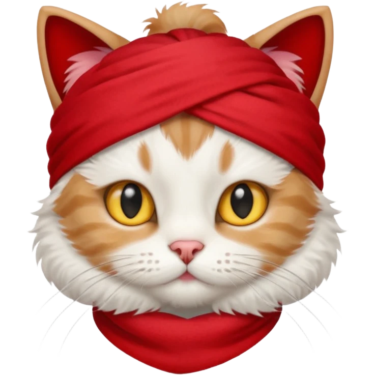cat with wearing red bandana emoji