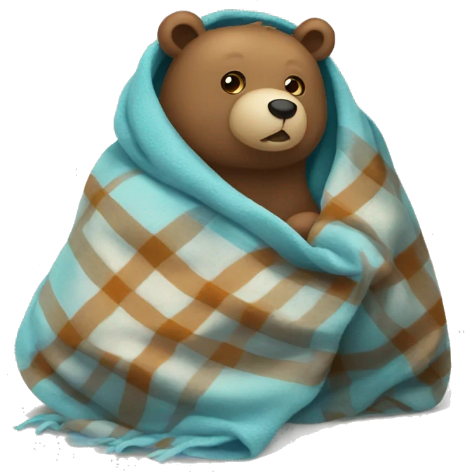 bear cozy in blanket emoji