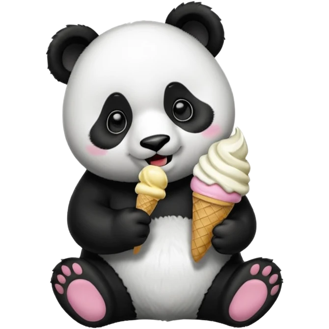 Panda eating ice cream emoji