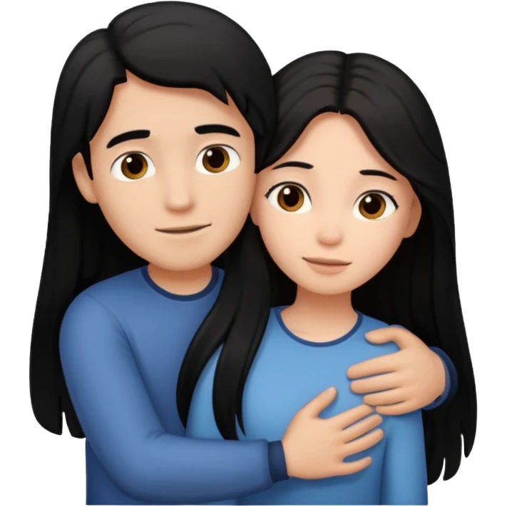 Couple that lobes eachother girl has black lonh hair he is white with brown hair emoji