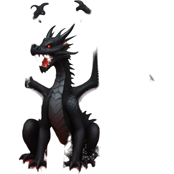 Black dragon breathing red flames, covered in thorned roses, surrounded by lanterns candles and fairy lights emoji