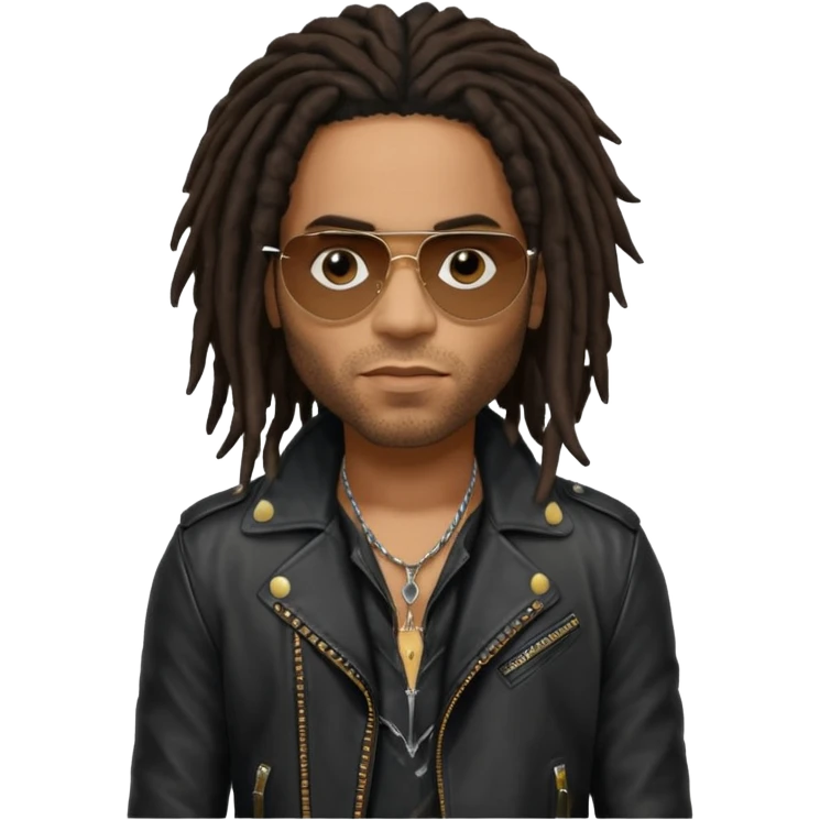 Lenny Kravitz with dark brown long dreadlocks emoji
