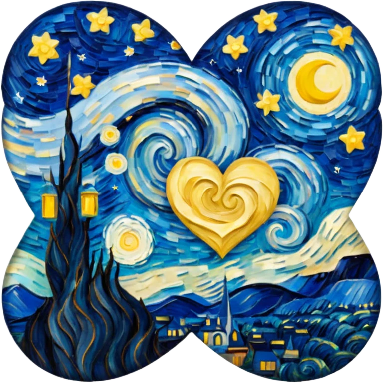 Vangogh starry night heart emoji