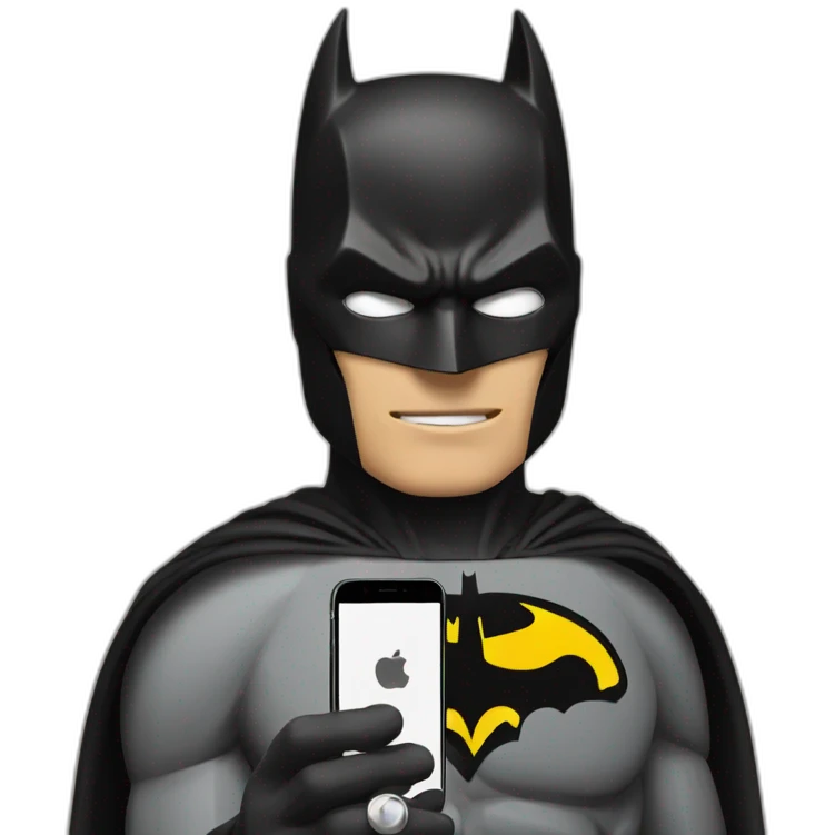 batman with an IPhone emoji