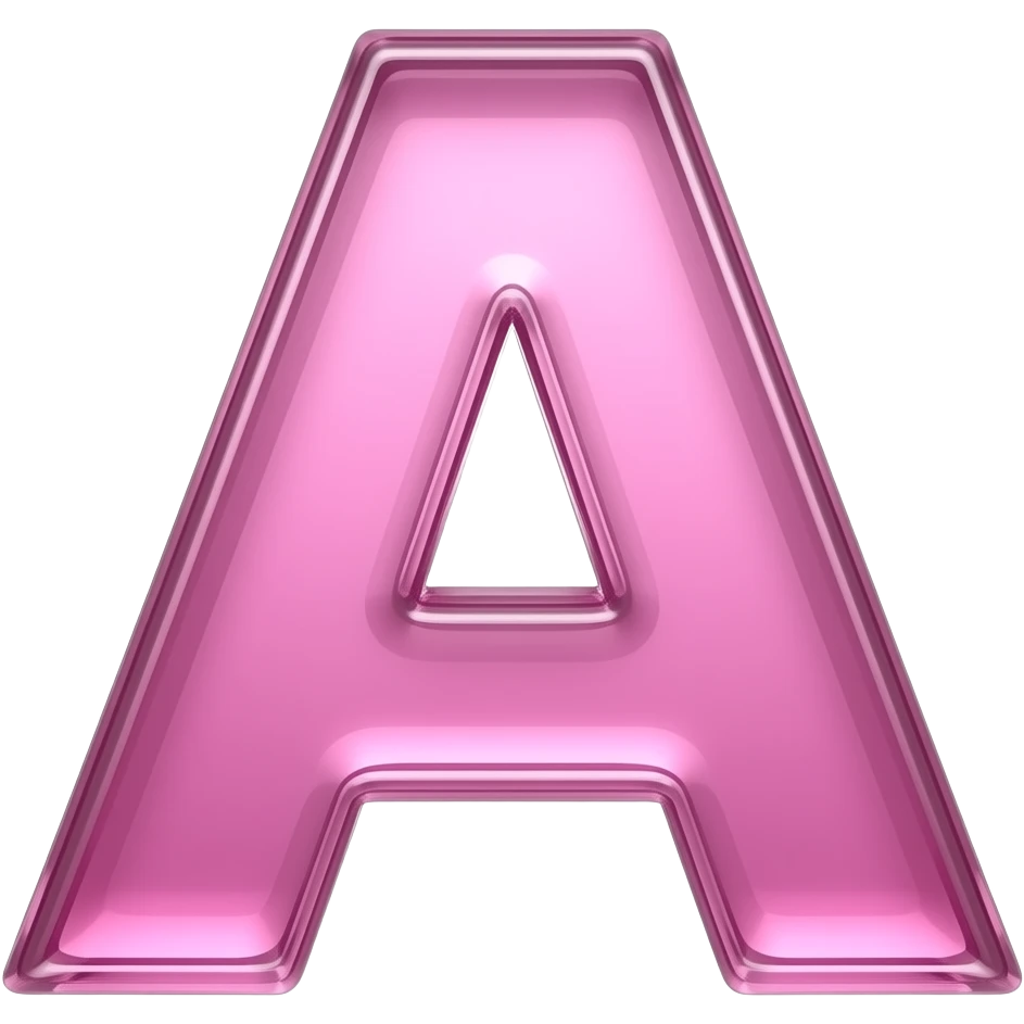 letter A made of pink glass looking gramour emoji