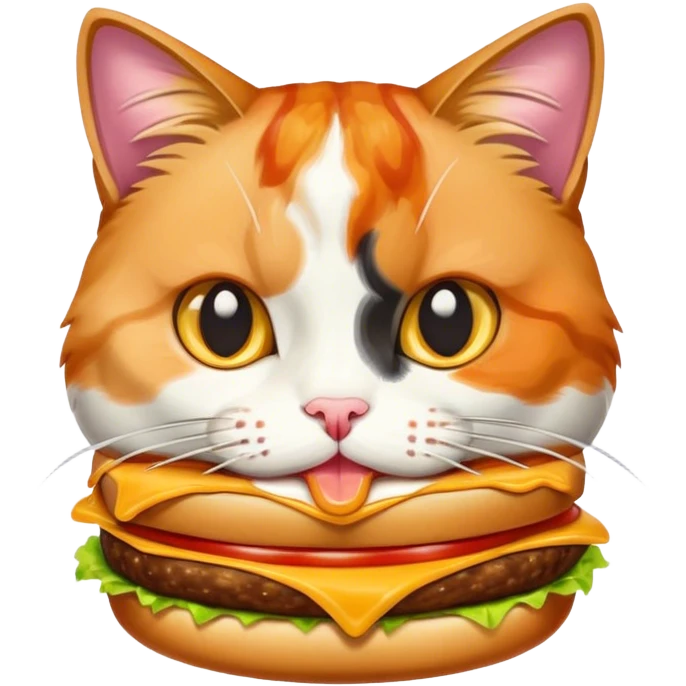Cat eating cheeseburger  emoji