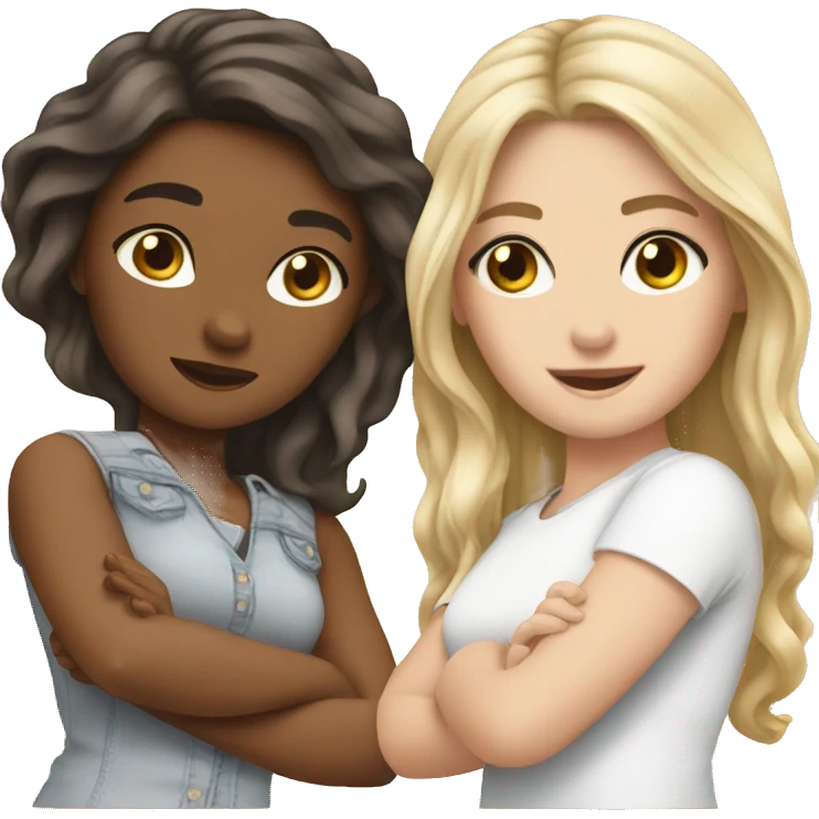 2 white girls 1 Mexican girl friends emoji