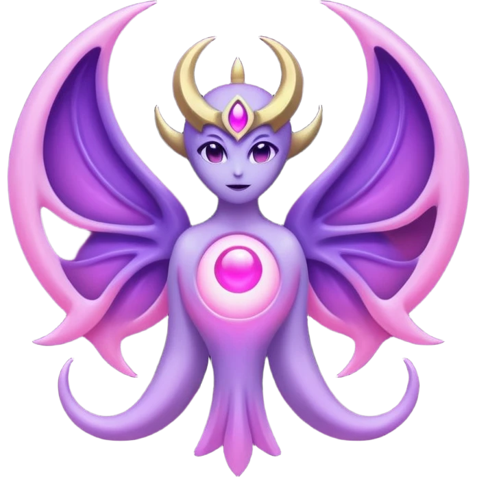 Pokemon legendary purple and pink lunala emoji