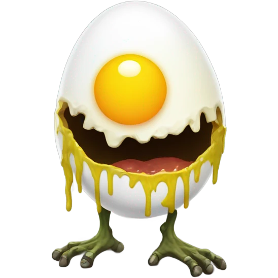 A sunny side up egg zombie emoji