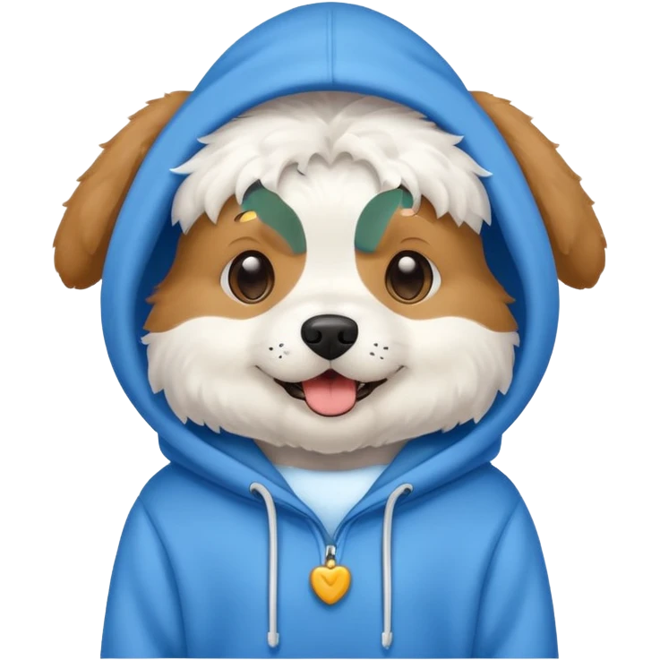 Dog wearing hoodie emoji