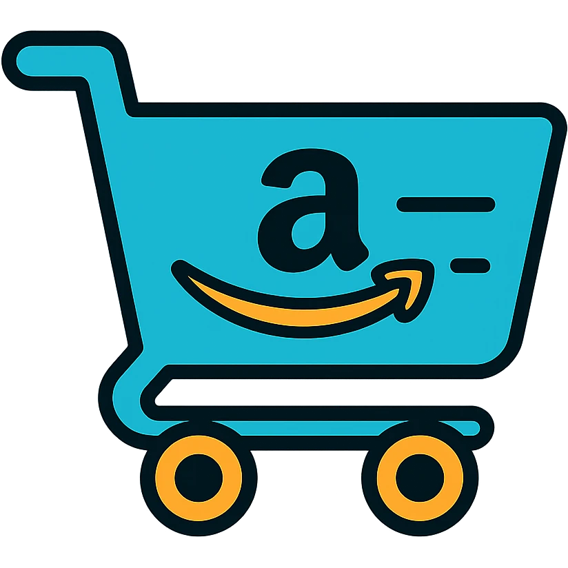 clean modern Amazon shopping cart icon, no text emoji
