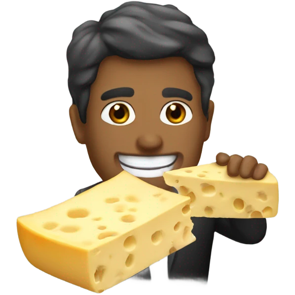 Un queso con boca emoji