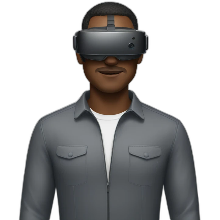 Man wearing apple vr googles emoji