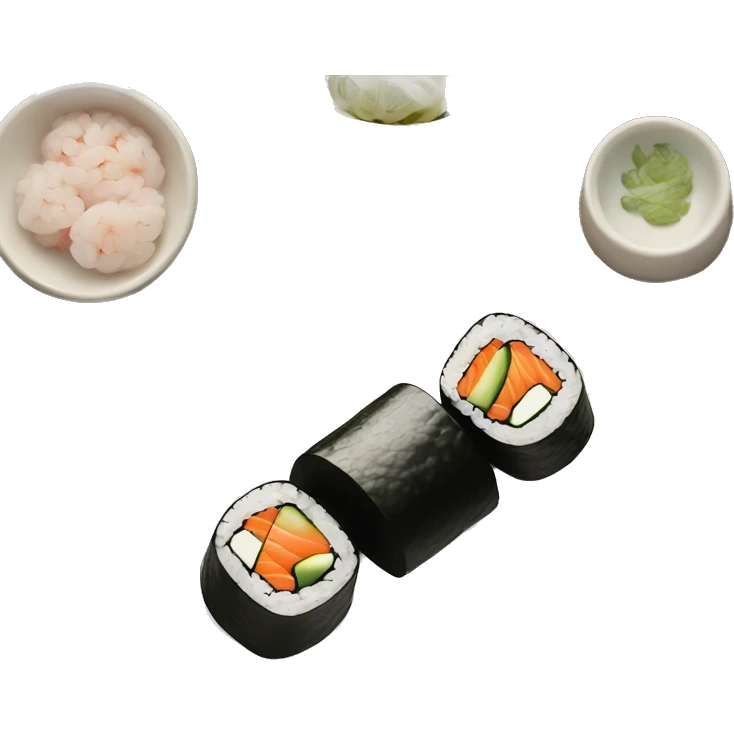 sushi rolls on a stylish plates emoji