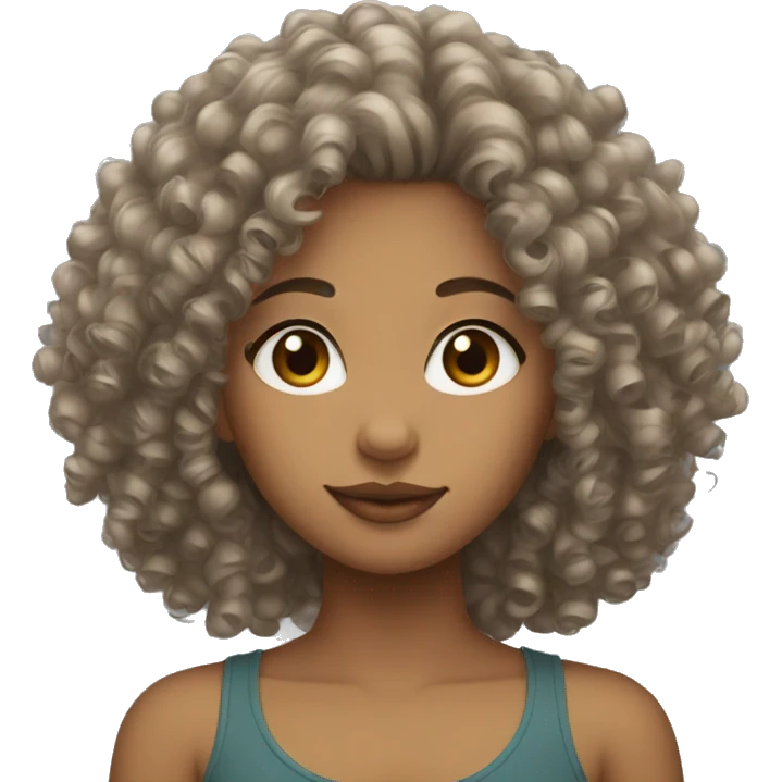 Mixed girl curly hair emoji