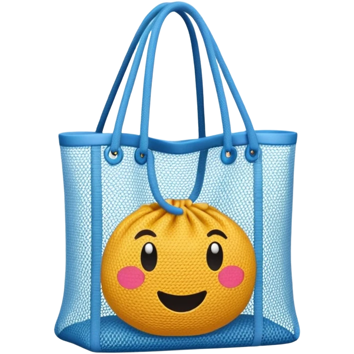 net bag,  mesh storage bag, tote bag, used for shopping, it has two knited handles as bag itself emoji
