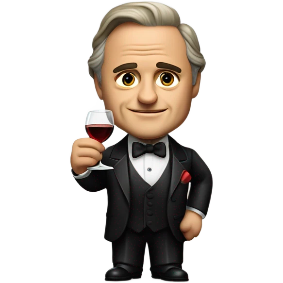 Marlon Brando as the godfather says “happy birthday, Uncle Brucie!” — please include the words in the image emoji
