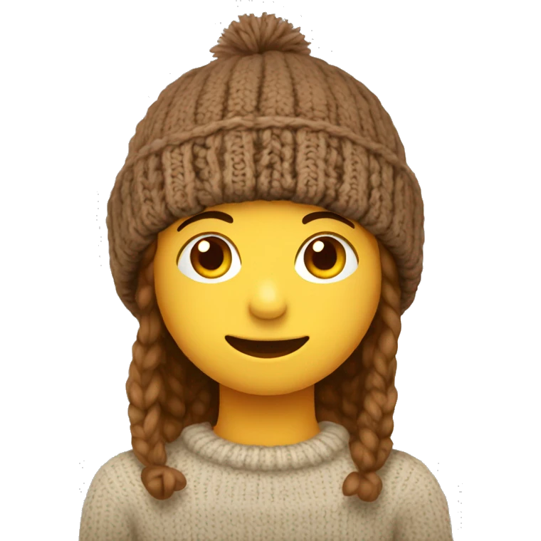 Simple Brown knitted hat emoji