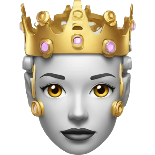 Couronne futuriste, néon, cyborg emoji
