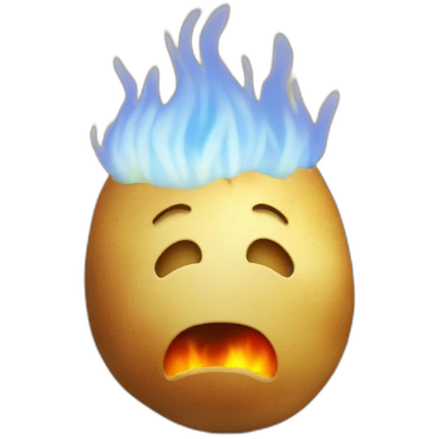 potato on fire without face emoji