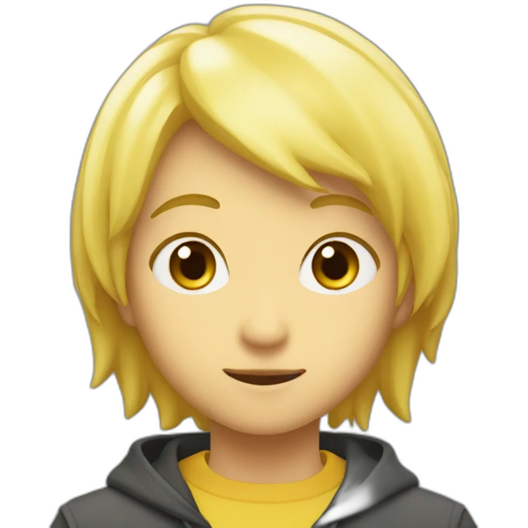 黄色　ニット「 emoji