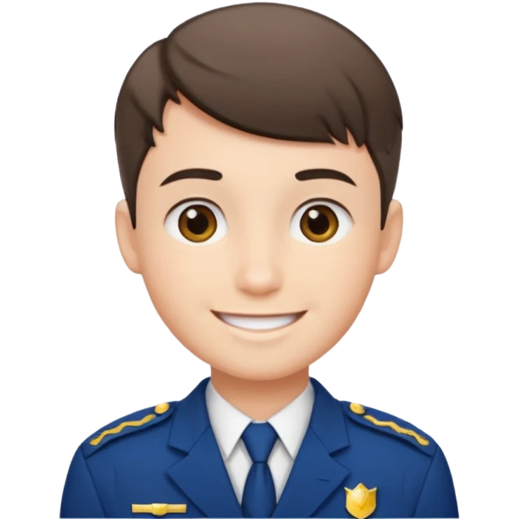 Young Male: short hair, wearing uniform, white skin emoji