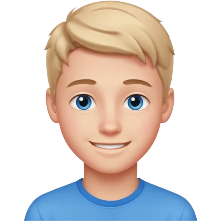 niño guapo adolescente de ojos azules sonriendo ENAMORADO emoji