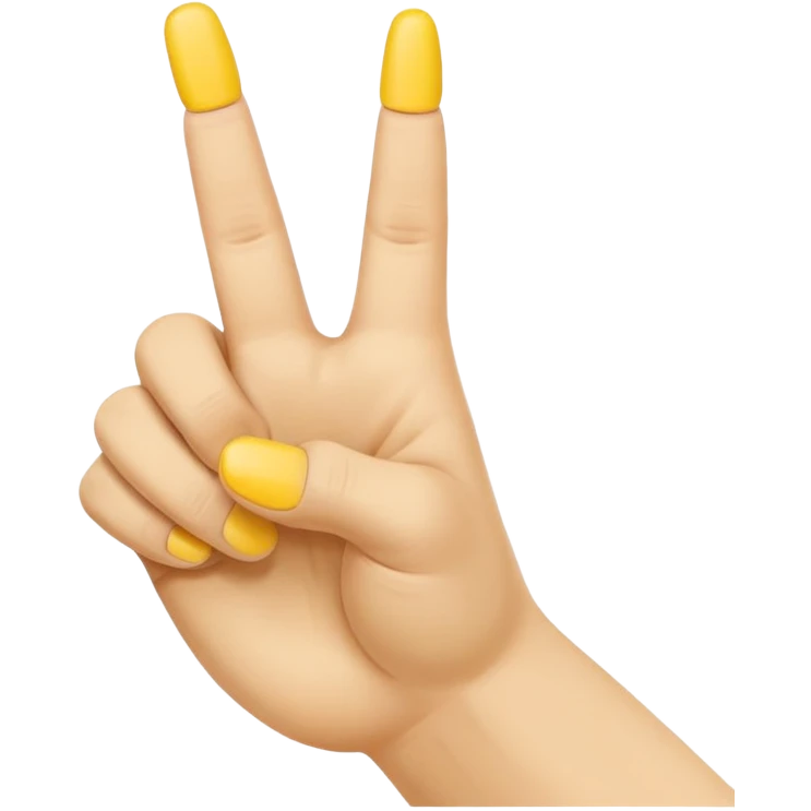 yellow hand making a pulling gesture with middle finger and index finger joined, pulling downwards from the wrist, apple emoji style emoji
