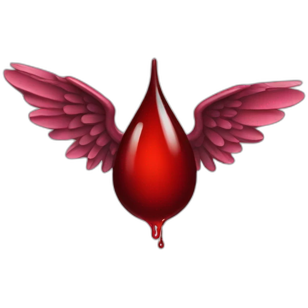 Blood drop with wings emoji
