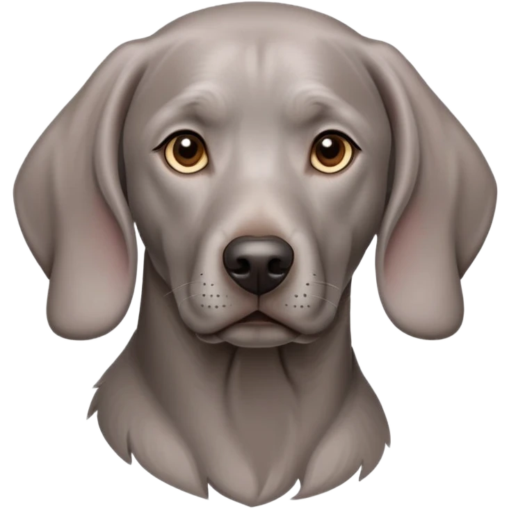cinematic-noble-weimaraner-portrait-emoji,-poised-and-regal,-with-a-strong,-athletic-build-and-a-lustrous,-well-groomed-grey fur,-deep-set-soulful-brown-eyes,-simplified-yet-sharp-and-sophisticated-features,-highly-detailed, emoji