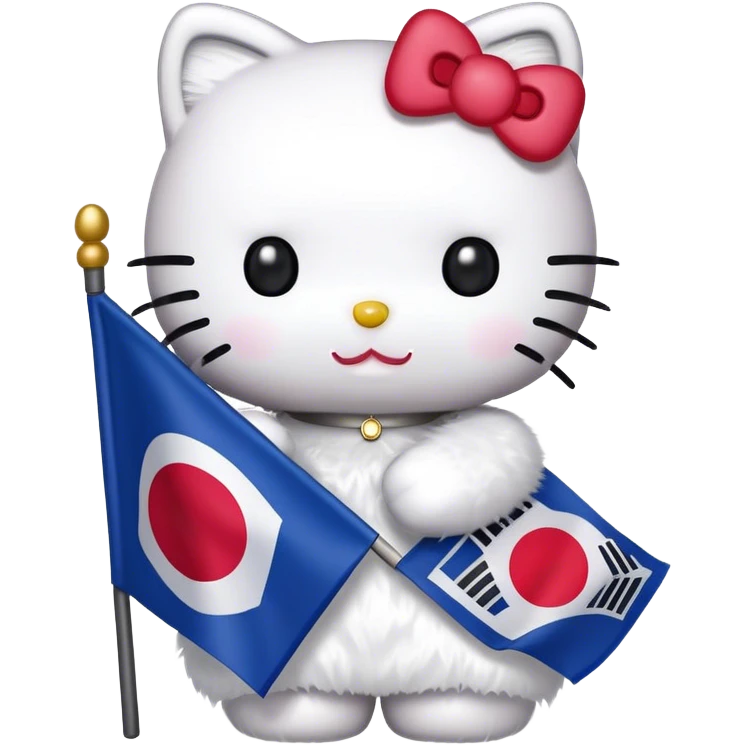hello kitty with heartholding the South Korean flag” emoji