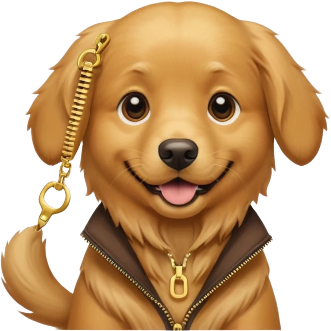 Dog holding a zipper  emoji