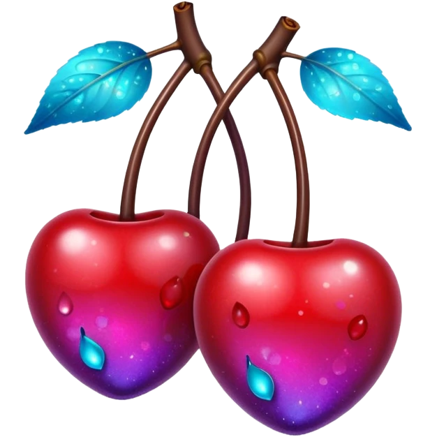 glitter purple and cian 2 cherrys emoji