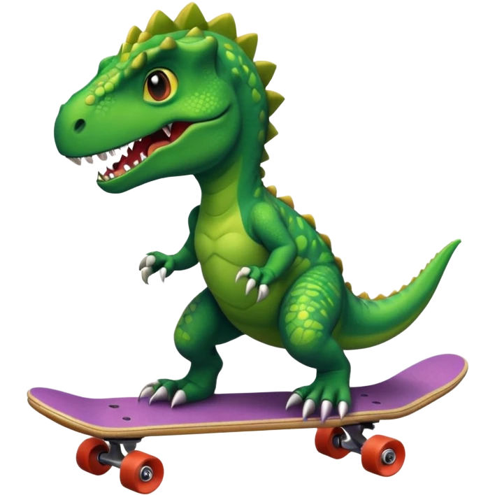 Dinosaur on a skateboard emoji